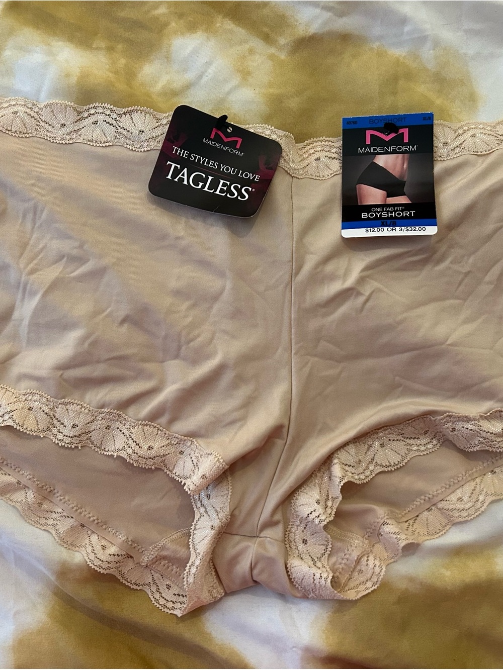 Maidenform Nude Lace-Trim Tagless Boyshort Panty